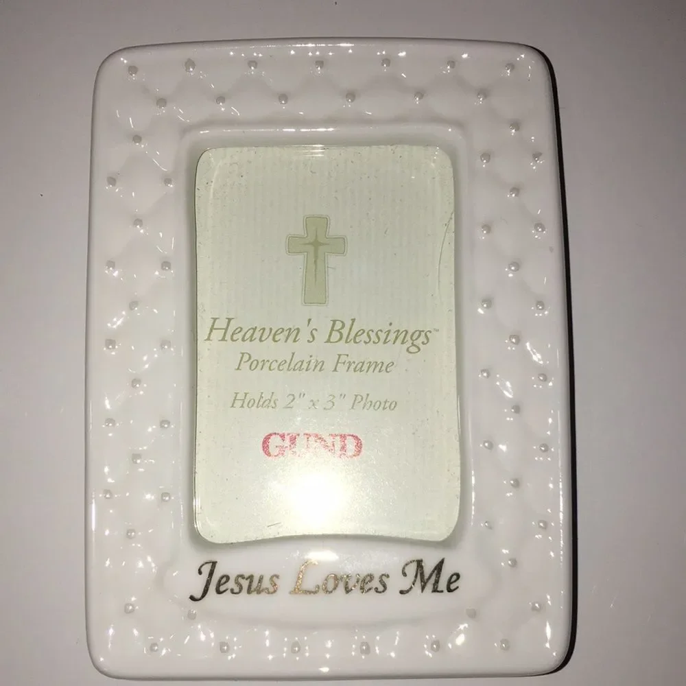 Jesus Loves Me Porcelain Photo Frame (2
